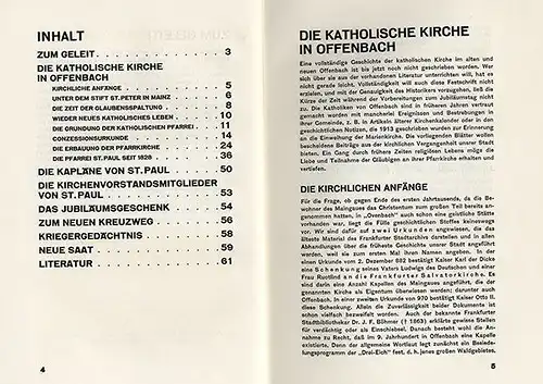 Hessen Offenbach 100 Jahre Pfarrkirche St. Paulus Geschichte Festschrift 1928