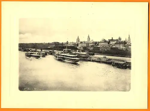 Rhein Schiffahrt Burgen Mainz Bingen Bonn Köln Düsseldorf Foto Mappe 1896