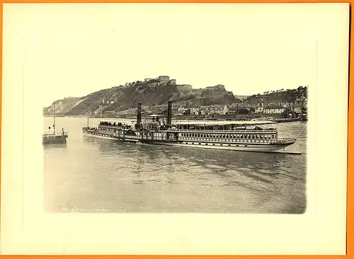 Rhein Schiffahrt Burgen Mainz Bingen Bonn Köln Düsseldorf Foto Mappe 1896