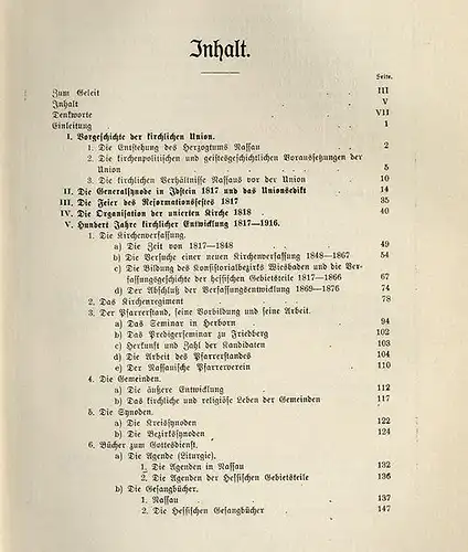 Hessen Nassau 100 Jahre Nassauische Union Kirchen Geschichte Festschrift 1917