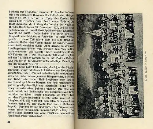 Rhein Bonn Siegburg 400 Jahre Schützen Verein Festschrift 1914