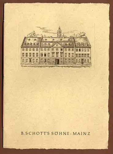 Rhein Mainz 200 Jahre Schott & Söhne Noten Musik Verlag Chronik Festschrift 1954