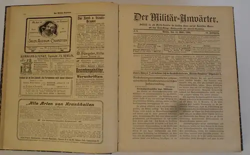 Deutsches Kaiserreich Militär Anwärter Zeitschrift Jahrgang 1906 komplett