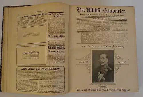 Deutsches Kaiserreich Militär Anwärter Zeitschrift Jahrgang 1906 komplett