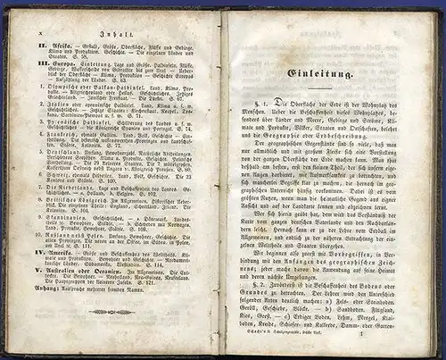Deutschland Europa Asien Afrika Geografie Erdkunde Schulbuch Mainz 1853       