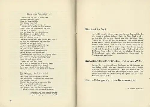 Berlin Student in Not Selbsthilfe Werkstudenten Jungakademiker Flugschrift 1932