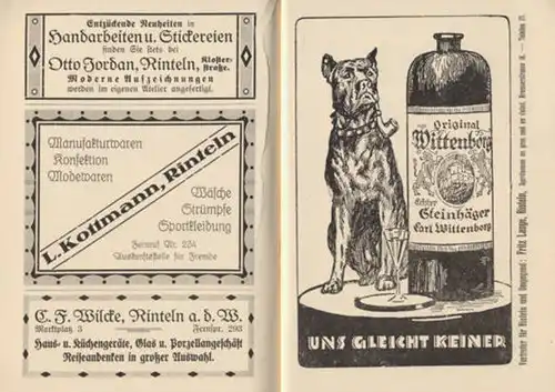 Niedersachsen Weser Rinteln Stadt Geschichte Verkehr Reklame Reiseführer 1925