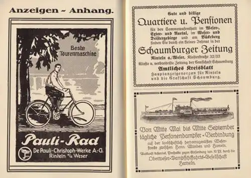 Niedersachsen Weser Rinteln Stadt Geschichte Verkehr Reklame Reiseführer 1925