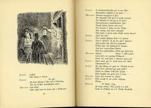Bayern Kirche Theater Werdenfelser Krippenspiel illustrierte Textfassung 1932 
