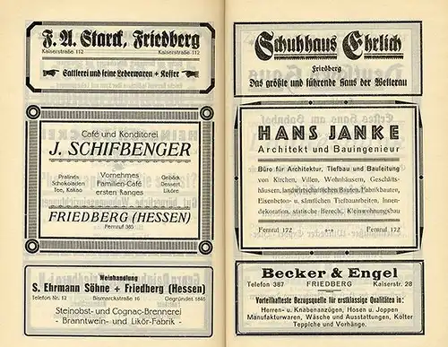 Hessen Wetterau Friedberg 52. Gau Turnfest Festschrift Programm 1925
