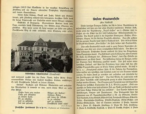 Hessen Wetterau Friedberg 52. Gau Turnfest Festschrift Programm 1925