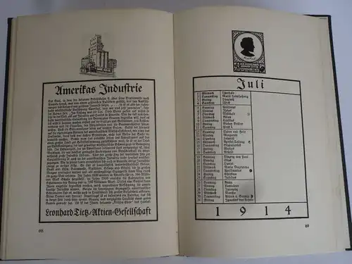 Deutsche Literatur Rheinland Schriftsteller Erzähler Kunst Grafik Kalender 1914