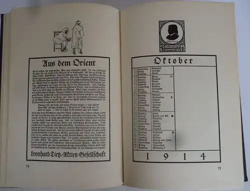 Deutsche Literatur Rheinland Schriftsteller Erzähler Kunst Grafik Kalender 1914