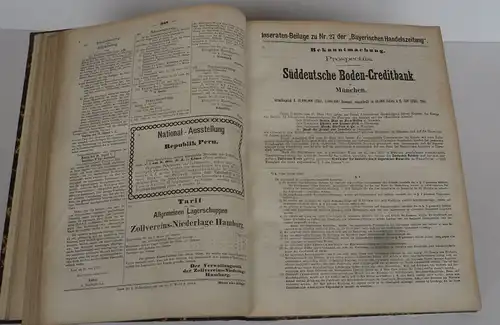 Bayern Handel Gewerbe Börse Bayerische Handelszeitung + Depeschenblatt von 1871