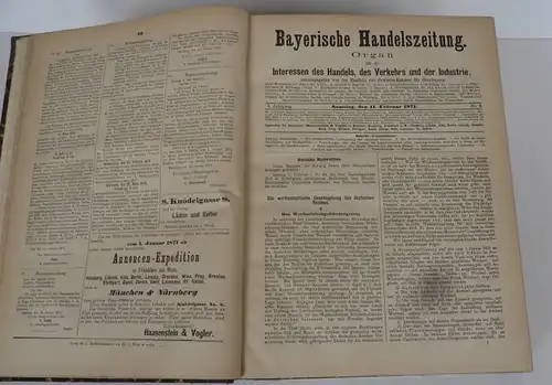 Bayern Handel Gewerbe Börse Bayerische Handelszeitung + Depeschenblatt von 1871