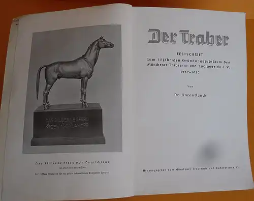 München Daglfing Reiten Pferde Rennsport Trabrenn Zucht Verein Festschrift 1937