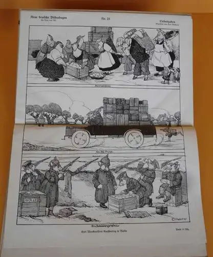 Weltkrieg Geschichte Propaganda Neue Deutscher Bilderbogen Karikaturen 2 Bände 