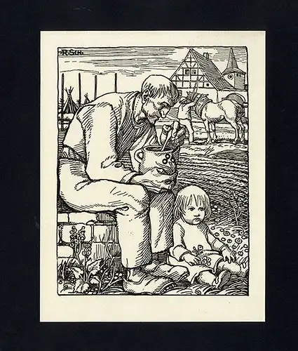 Kunst Grafik Holzschnitt Bayern Franken Rudolf Schiestl Kunstmappe 1920