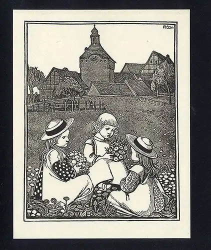 Kunst Grafik Holzschnitt Bayern Franken Rudolf Schiestl Kunstmappe 1920