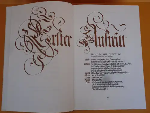 Deutsche Literatur Kleist Der zerbrochne Krug Buchkunst Kalligrafie Handschrift
