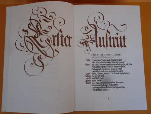 Deutsche Literatur Kleist Der zerbrochne Krug Buchkunst Kalligrafie Handschrift 