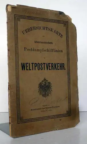 Deutsche Reichspost Schiffahrt Postdampfer Linen Weltpost Verkehrskarte 1892