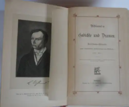 Deutsche Literatur Romantik Ludwig Uhland Gedichte Dramen Jubiläumsausgabe 1887