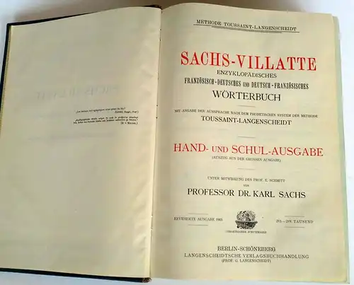 Sprachen Französisch-Deutsches Deutsch- Französisches Wörterbuch 2 Bände 1908