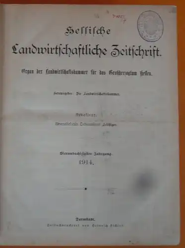 Hessen Landwirtschaft Obst Gartenbau Geflügel Pferdezucht Zeitschrift von 1914