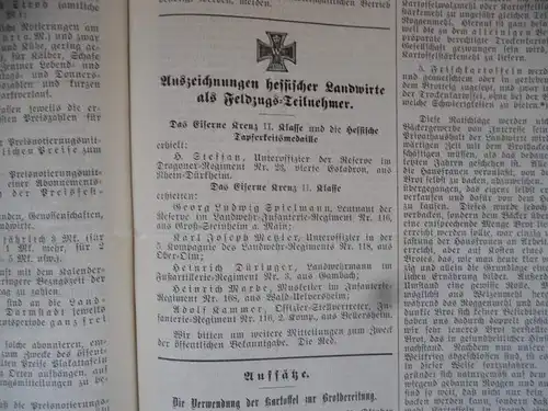 Hessen Landwirtschaft Obst Gartenbau Geflügel Pferdezucht Zeitschrift von 1914