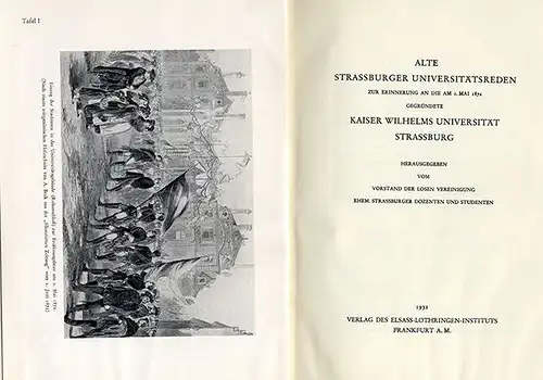 Elsaß Straßburg Studentika Kaiser Wilhelms Universität Gedenkbuch 1932