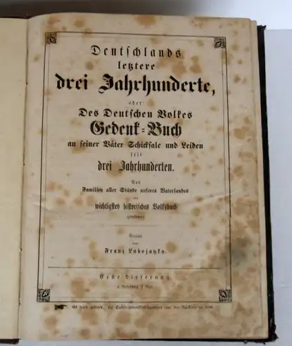 Deutsche Geschichte Mittelalter Neuzeit 1500 - 1800 Anton Lubojatzky Buch 1856