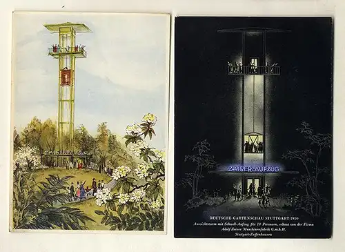 Stuttgart Deutsche Gartenschau Katalog Führer Werbung Reklame Postkarten 1950 