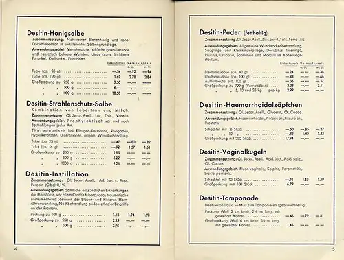 Hamburg Pharma Unternehmen Desitin Arzneimittel Salbe Puder Preisliste 1931