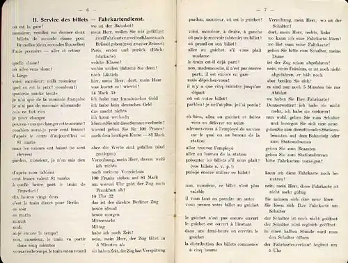 Sprachen Französisch - Deutsches Eisenbahn Reise Wörterbuch 1908