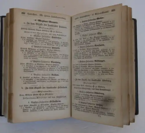 Königreich Hannover Adel Militär Verwaltung Ämter Güter Post Handbuch 1856