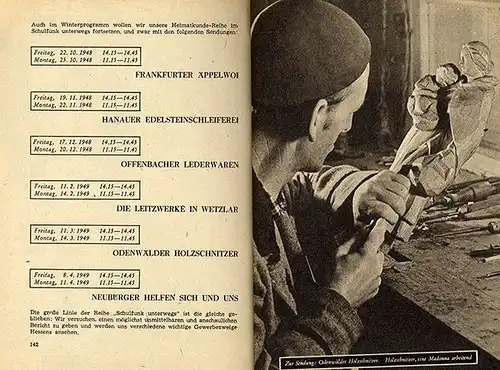 Hessen Radio Rundfunk Schulfunk Sendungen Programm Buch 1948