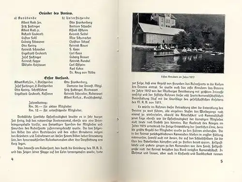 Hessen Marburg Rudern Wassersport 25 Jahre Ruder Verein Festschrift 1936
