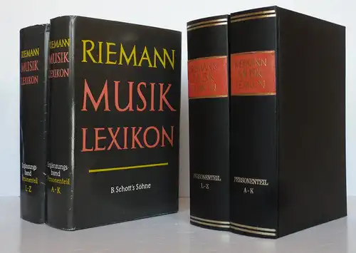 Riemann Musik Lexikon Personenteil A-K und L-Z mit 2 Ergänzungsbänden 1959