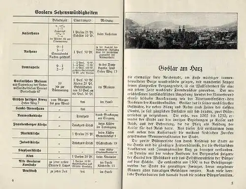 Niedersachsen Harz Goslar Stadt Geschichte alter Reiseführer 1911