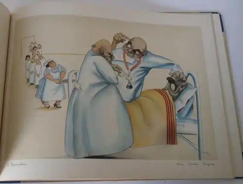 Kunst Grafik Karikatur Der Tote Punkt Armin Schäffer Text Frank Thiess Buch 1951