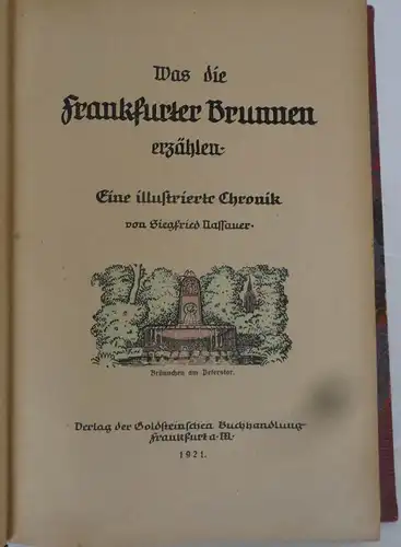 Hessen Wasser Frankfurt Frankfurter Stadt Brunnen Standorte Geschichte 1921