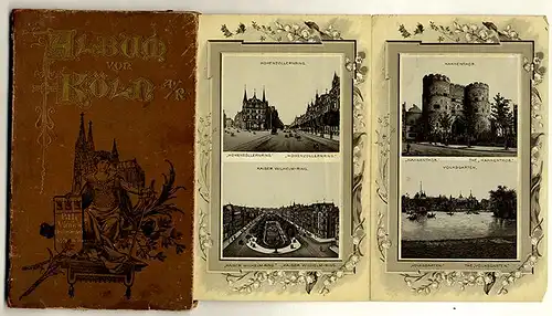 Rhein Köln Dom Bahnhof Post  Bilder Leporello Litho Album 1897