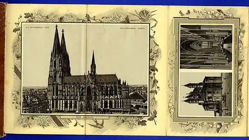 Rhein Köln Dom Bahnhof Post  Bilder Leporello Litho Album 1897
