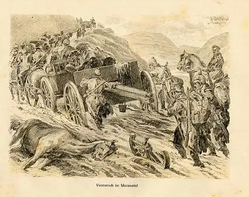 Weltkrieg Balkan Deutsches Corps in Serbien Krieg Skizzenbuch Albert Reich 1916 
