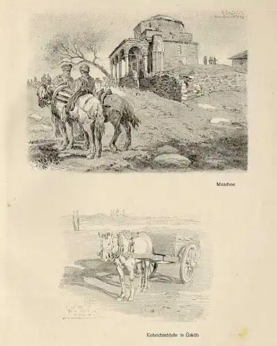 Weltkrieg Balkan Deutsches Corps in Serbien Krieg Skizzenbuch Albert Reich 1916 