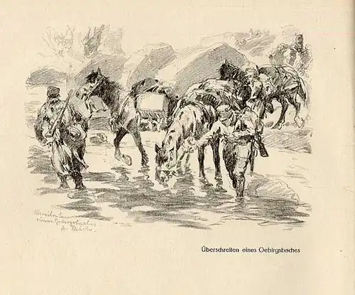 Weltkrieg Balkan Deutsches Corps in Serbien Krieg Skizzenbuch Albert Reich 1916 