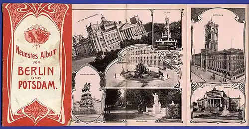 Berlin Potsdam Schloss Reichstag Bilder Leporello Album Einband 1902