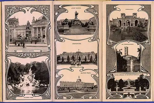 Berlin Potsdam Schloss Reichstag Bilder Leporello Album Einband 1902