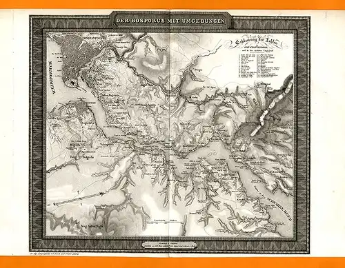 Alte Landkarte Türkei Bosporus Konstantinopel Scutai Schwarzes Meer 1825